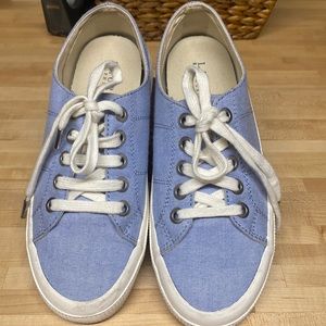 Lauren Ralph Lauren Jolie Sneakers Light Blue Denim Canvas Shoes